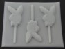 257sp Bow Tie Bunny Chocolate or Hard Candy Lollipop Mold